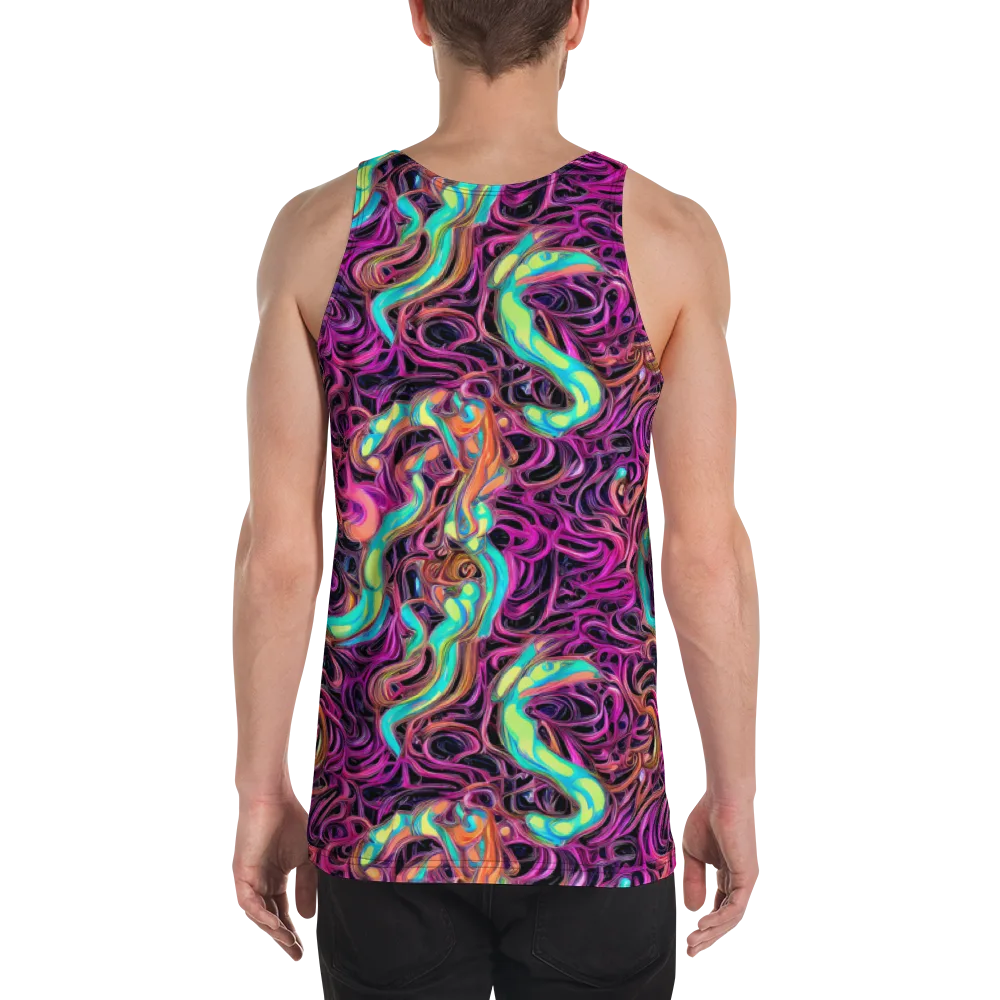 Neon Drizzle on Men's Tank Top — Back