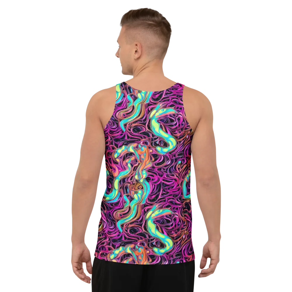 Neon Drizzle on Men's Tank Top — Back