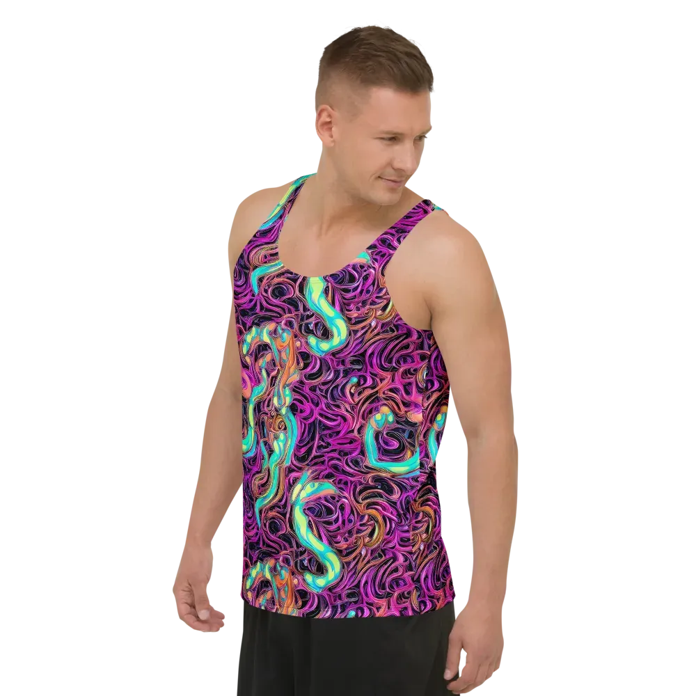 Neon Drizzle on Men's Tank Top — Left Front