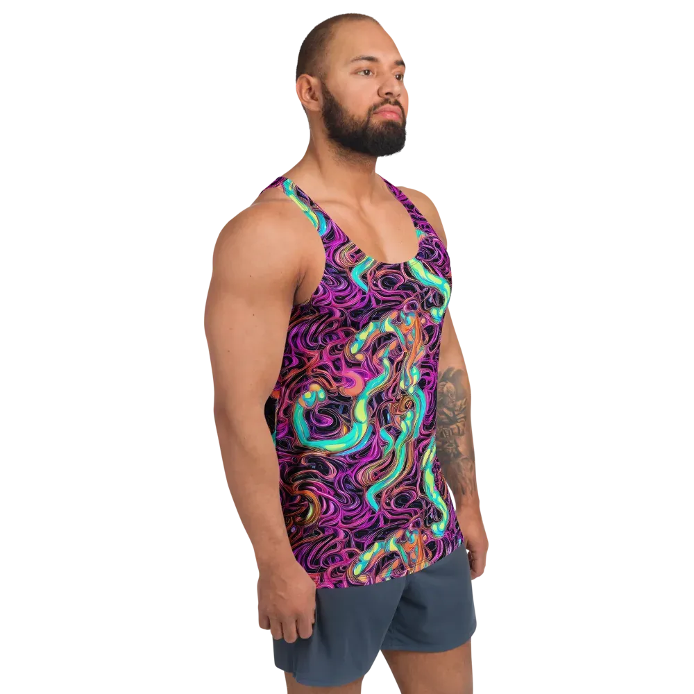 Neon Drizzle on Men's Tank Top — Right Front