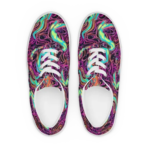 Neon Drizzle on a Men's Lace-Up Canvas Shoes
