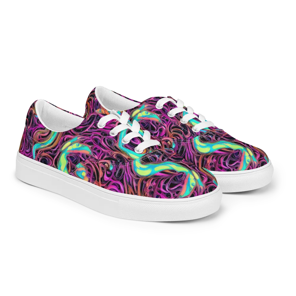Neon Drizzle on Men's Lace-Up Canvas Shoes — Right Front