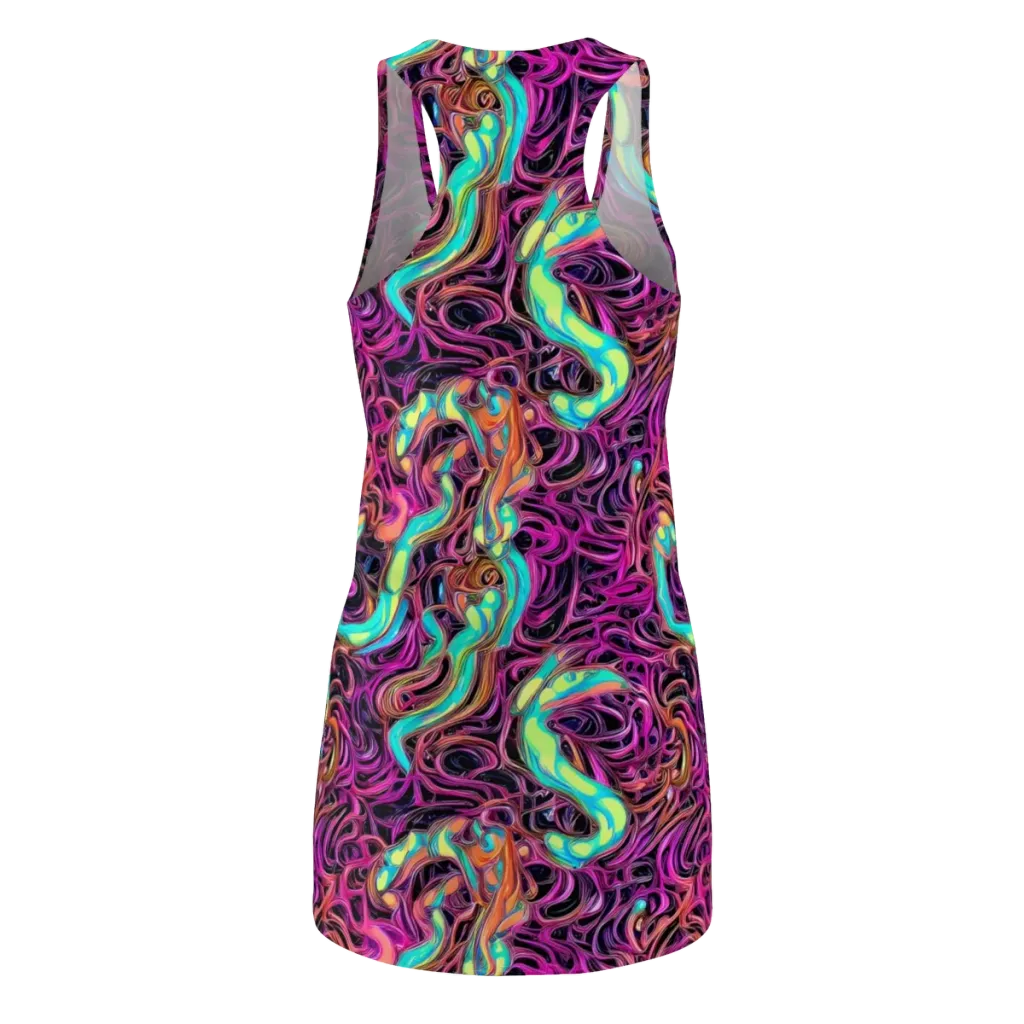 Neon Drizzle on Racerback Dress — Back