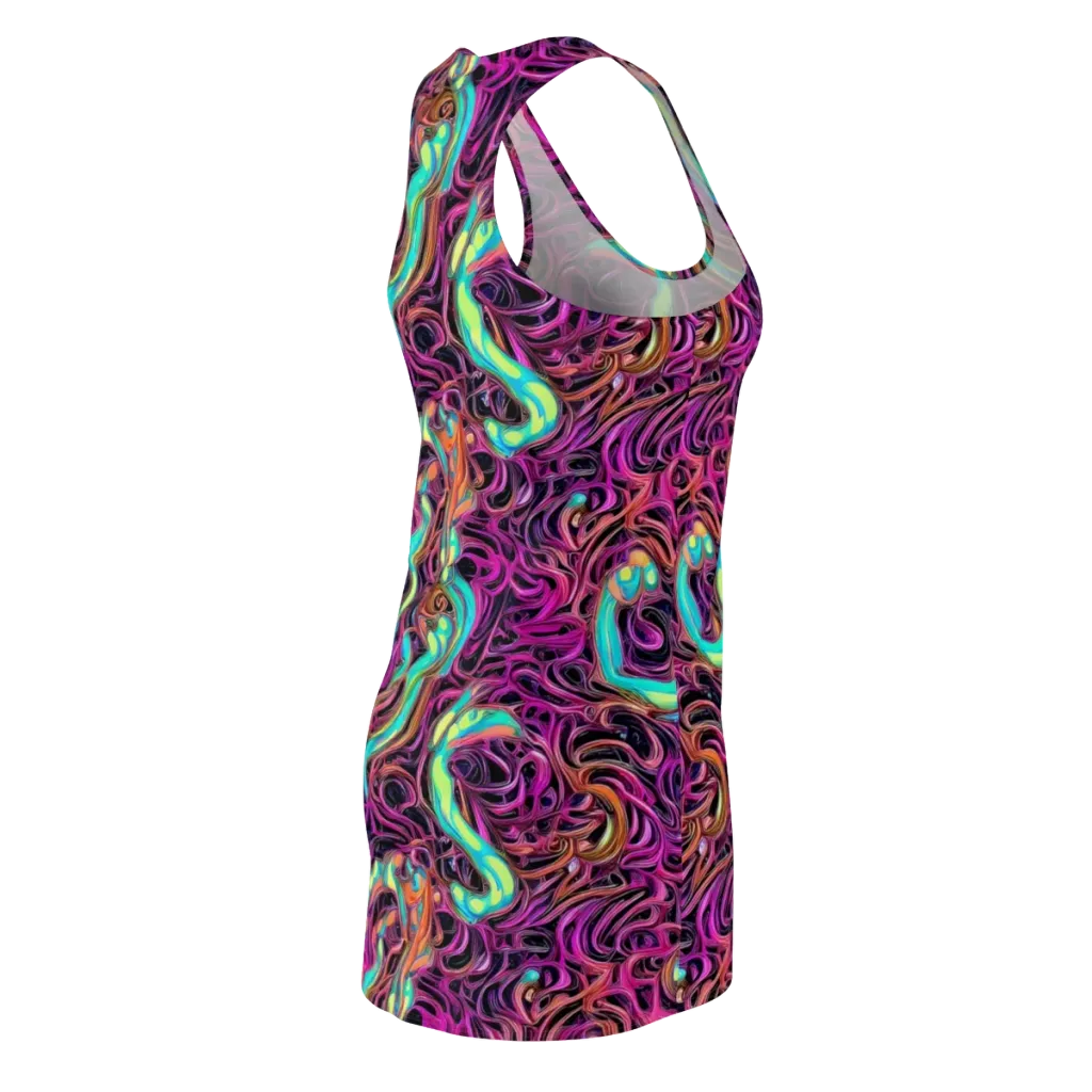 Neon Drizzle on Racerback Dress — Back Side