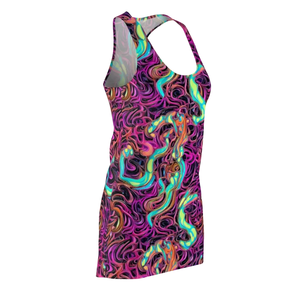 Neon Drizzle on Racerback Dress — Front Side
