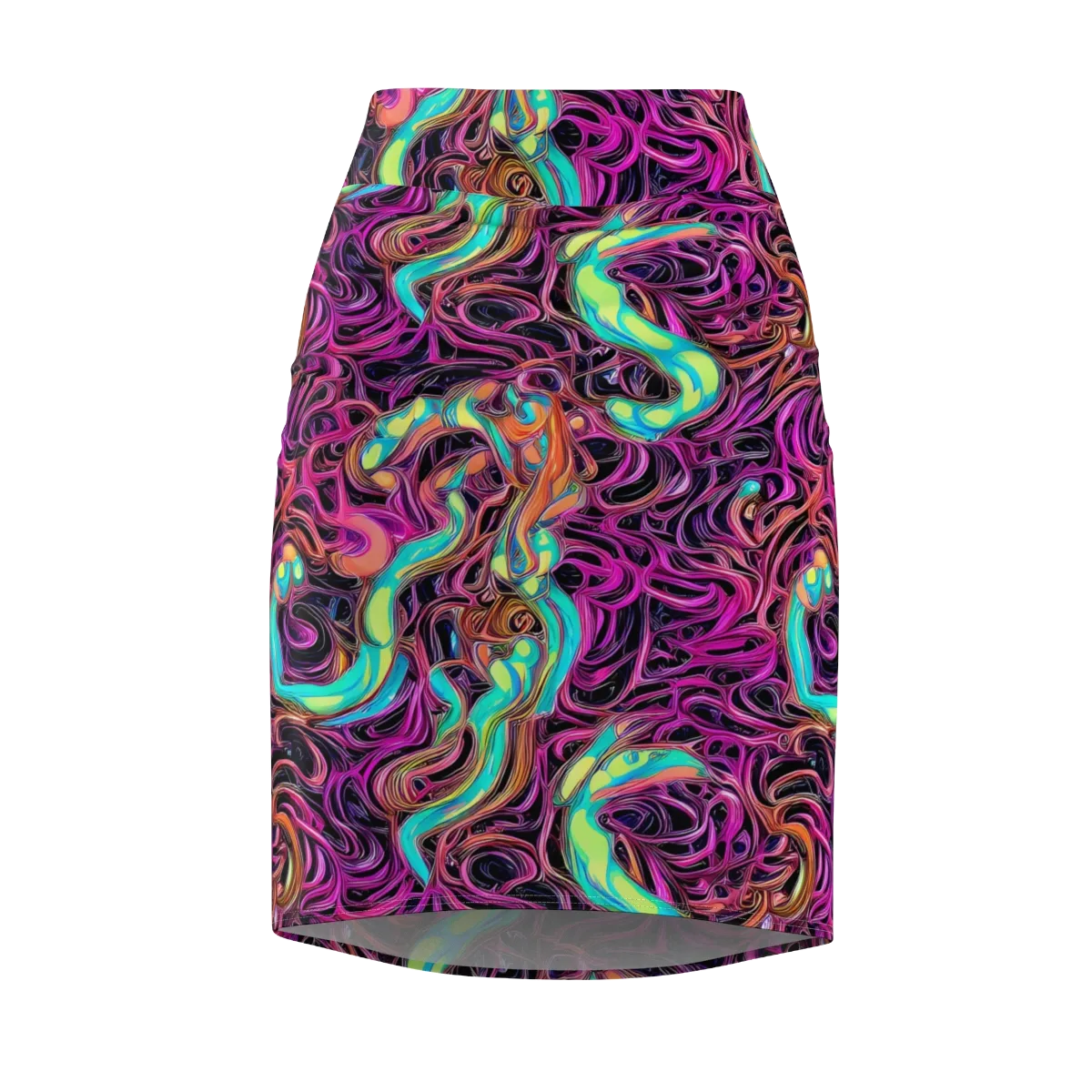 Neon Drizzle on Pencil Skirt — Front