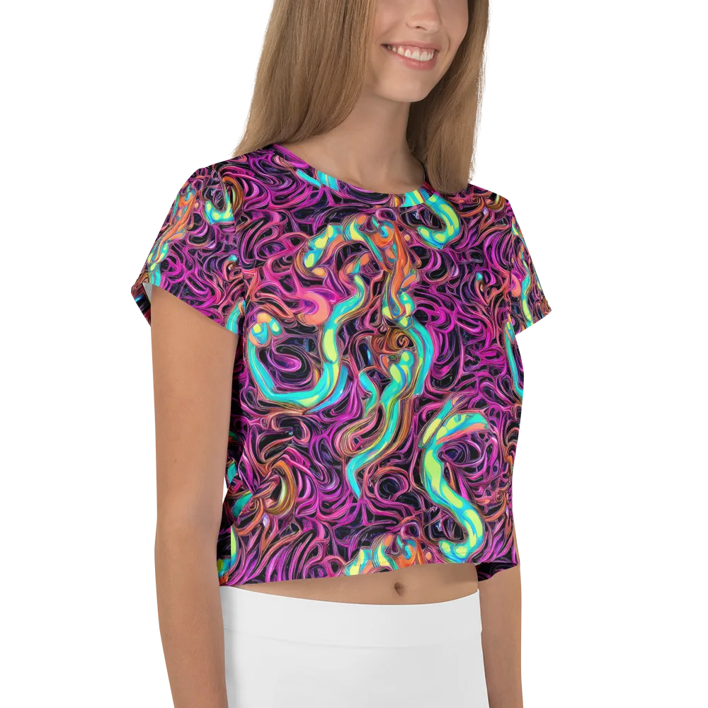 Neon Drizzle on Crop Tee — Right