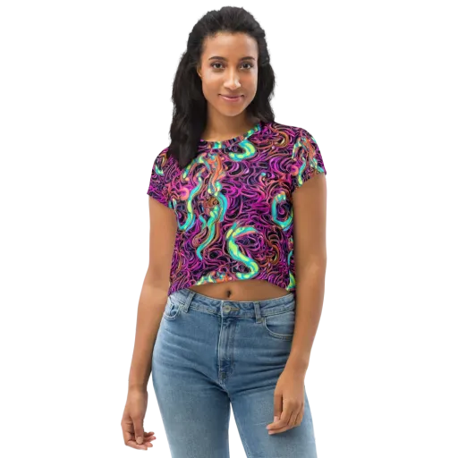 Neon Drizzle on a Crop Tee
