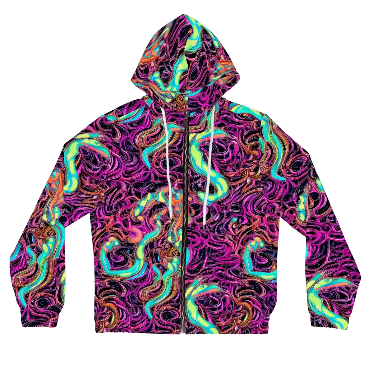 Neon Drizzle on Women's Full-Zip Hoodie — Front