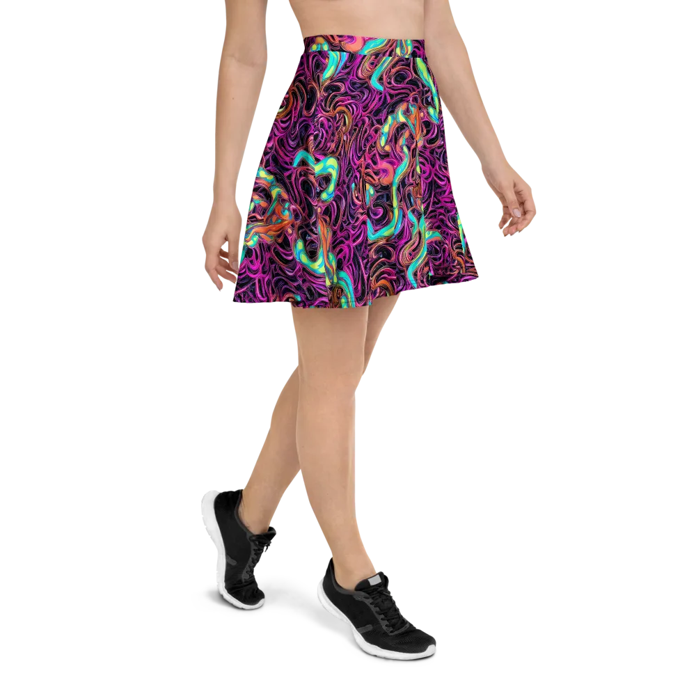 Neon Drizzle on Skater Skirt — Right