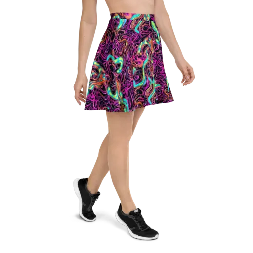 Neon Drizzle on a Skater Skirt