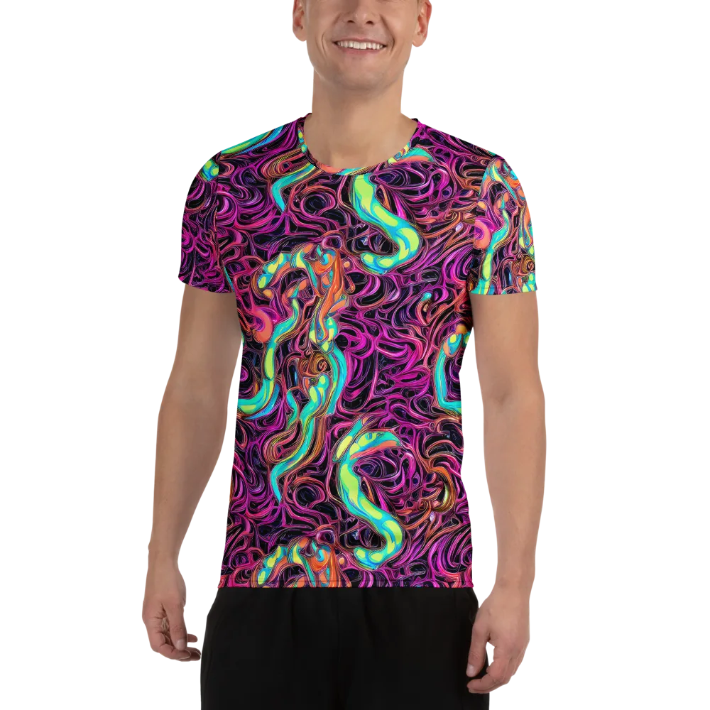 Neon Drizzle on Men's Athletic T-Shirt — Front