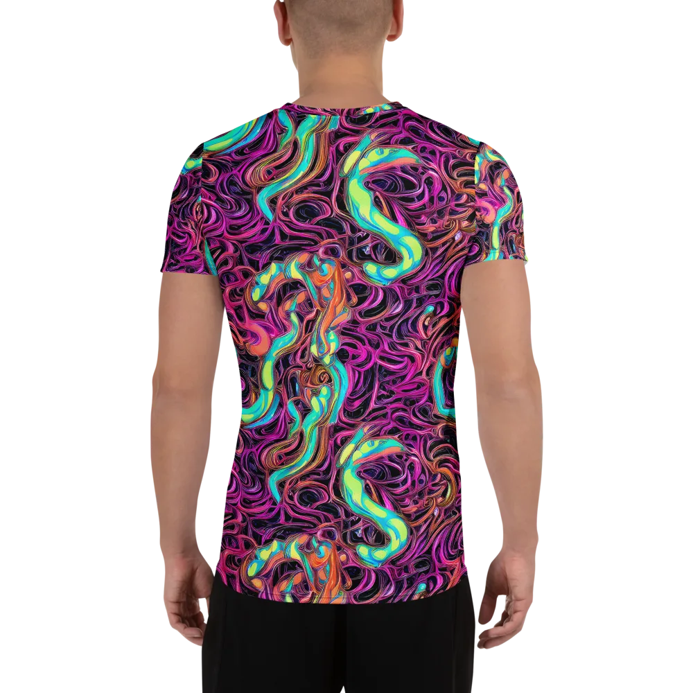 Neon Drizzle on Men's Athletic T-Shirt — Back