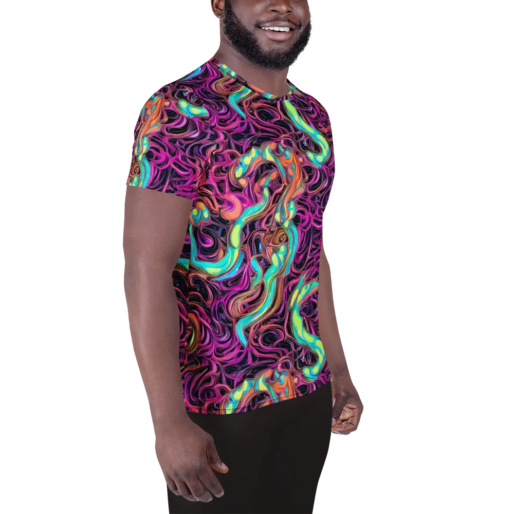 Neon Drizzle on Men's Athletic T-Shirt — Right