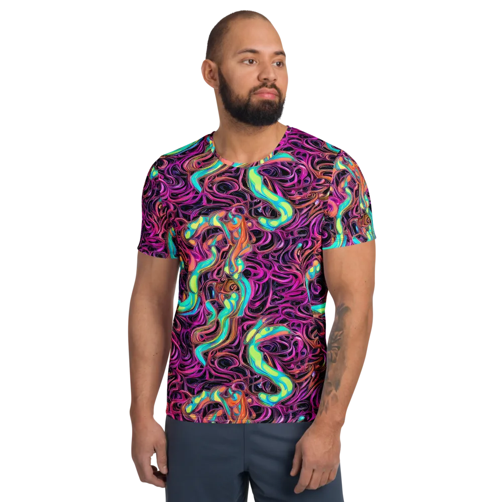 Neon Drizzle on Men's Athletic T-Shirt — Front