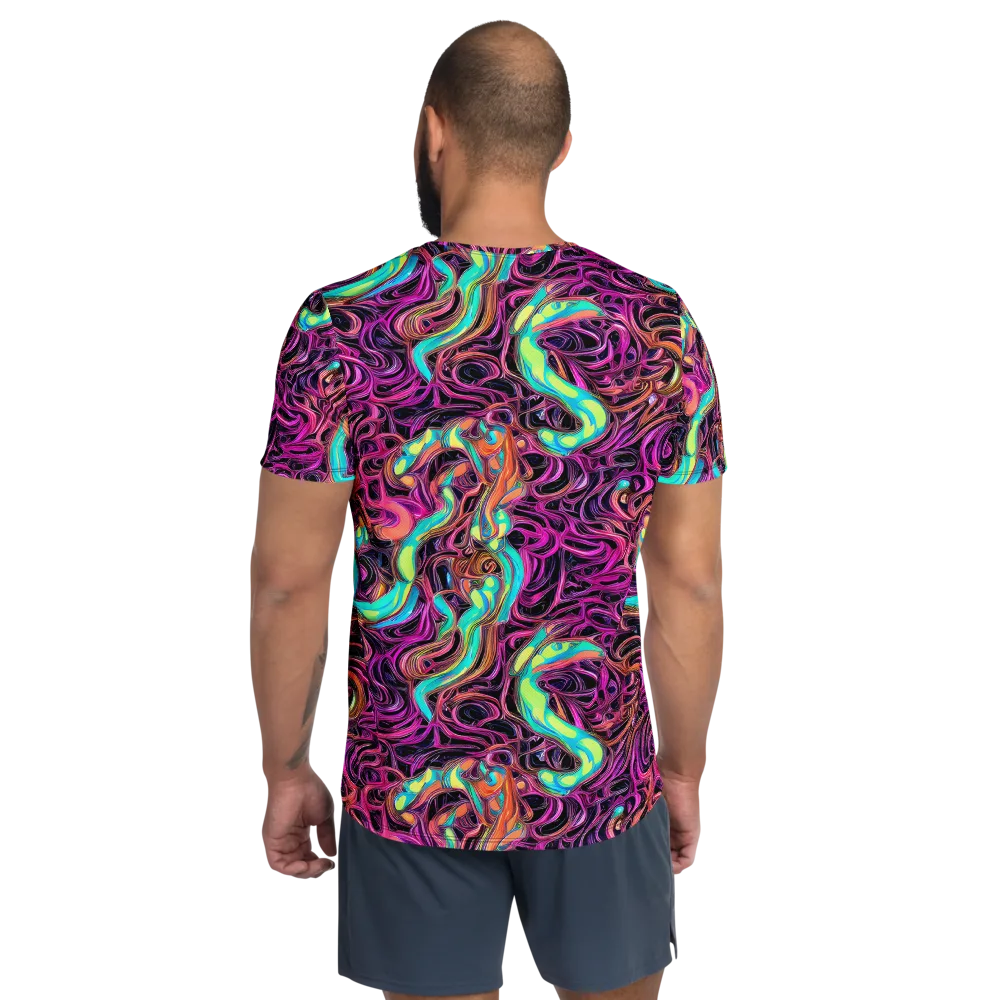 Neon Drizzle on Men's Athletic T-Shirt — Back