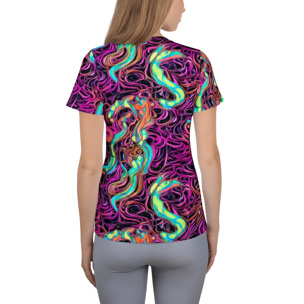 Neon Drizzle on Women's Athletic T-Shirt — Back