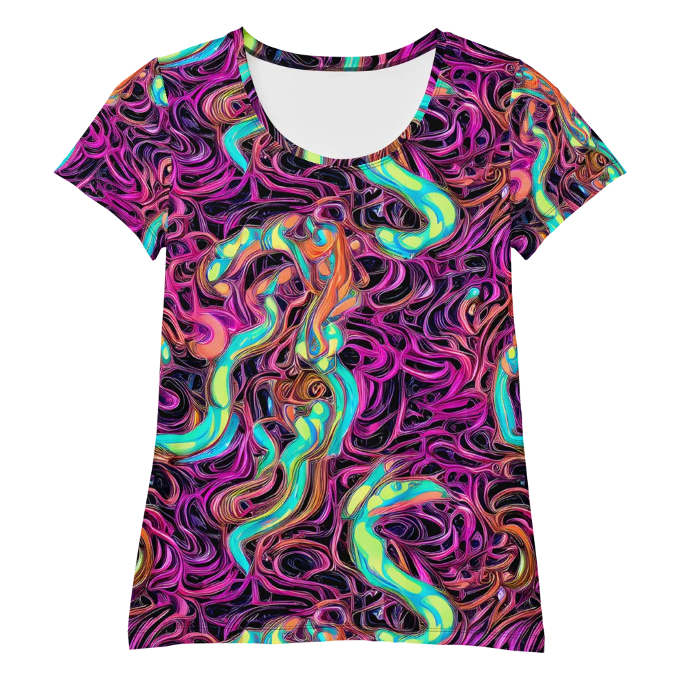 Neon Drizzle on Women's Athletic T-Shirt — Front