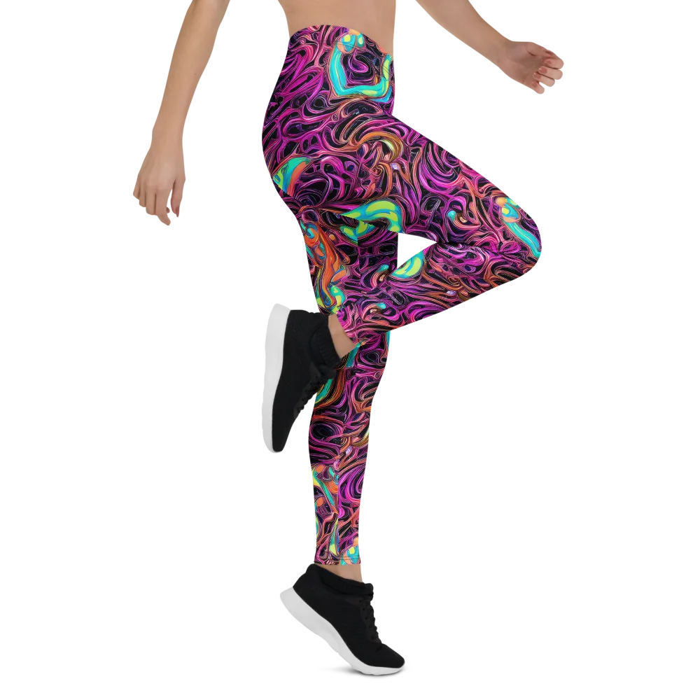 Neon Drizzle on Leggings — Right