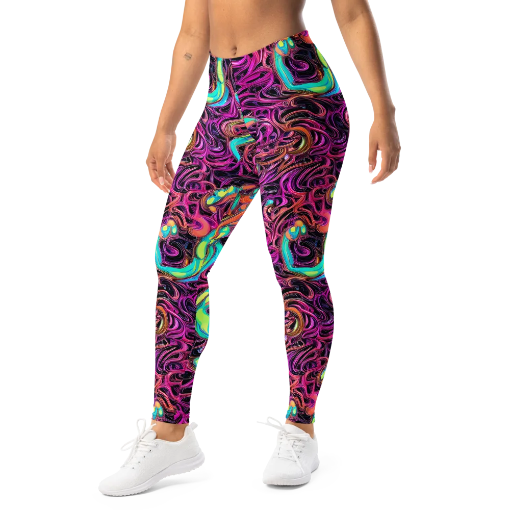 Neon Drizzle on Leggings — Left Front