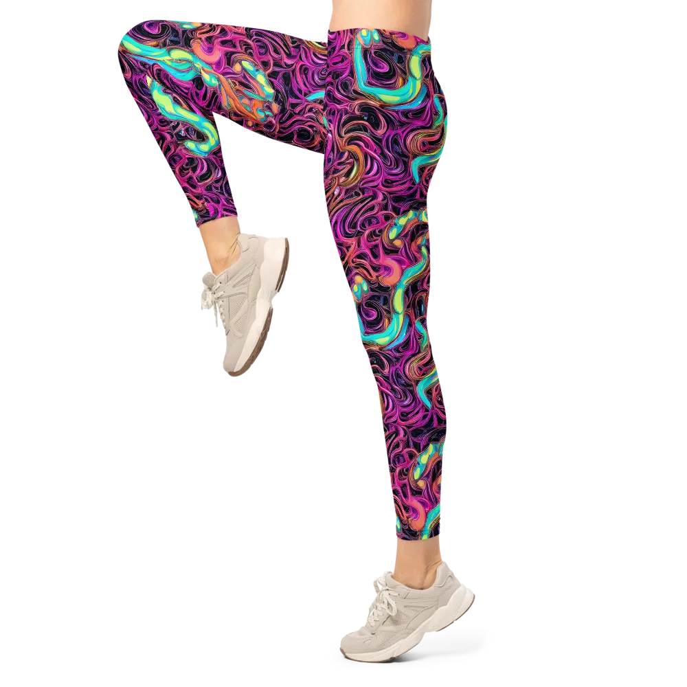 Neon Drizzle on Leggings — Left