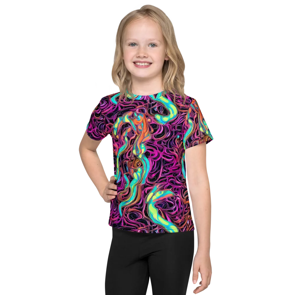 Neon Drizzle on Kids Crew Neck T-Shirt — Front