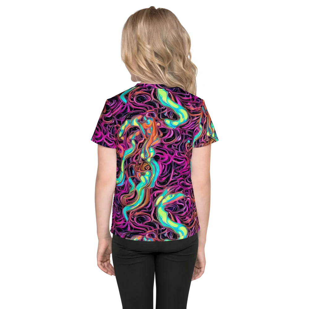 Neon Drizzle on Kids Crew Neck T-Shirt — Back
