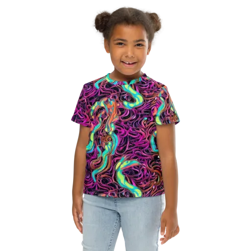 Neon Drizzle on a Kids Crew Neck T-Shirt