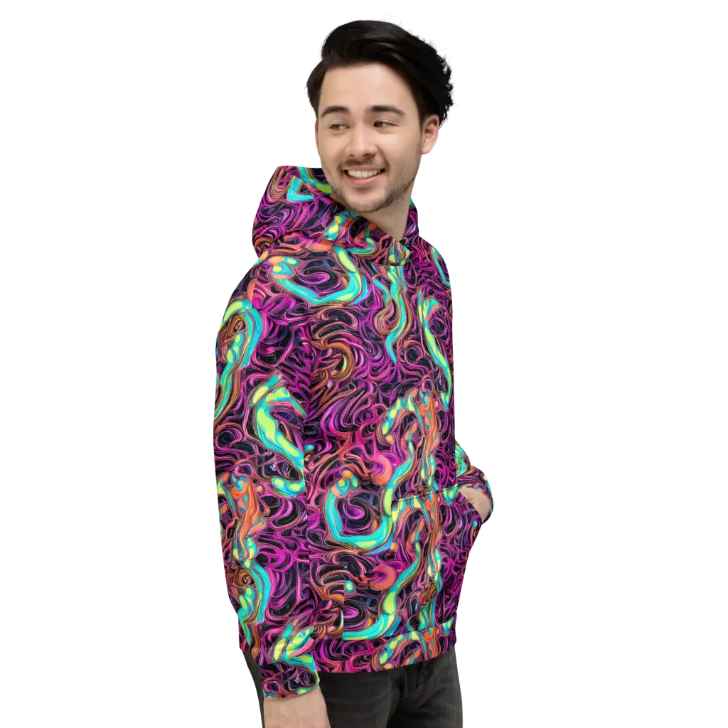 Neon Drizzle on Hoodie — Right