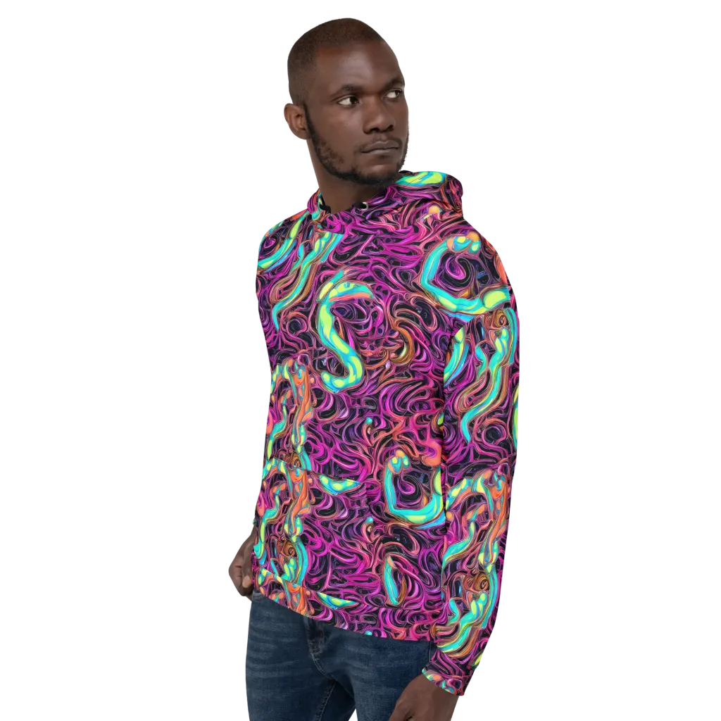 Neon Drizzle on Hoodie — Left