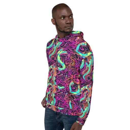 Neon Drizzle on a Hoodie