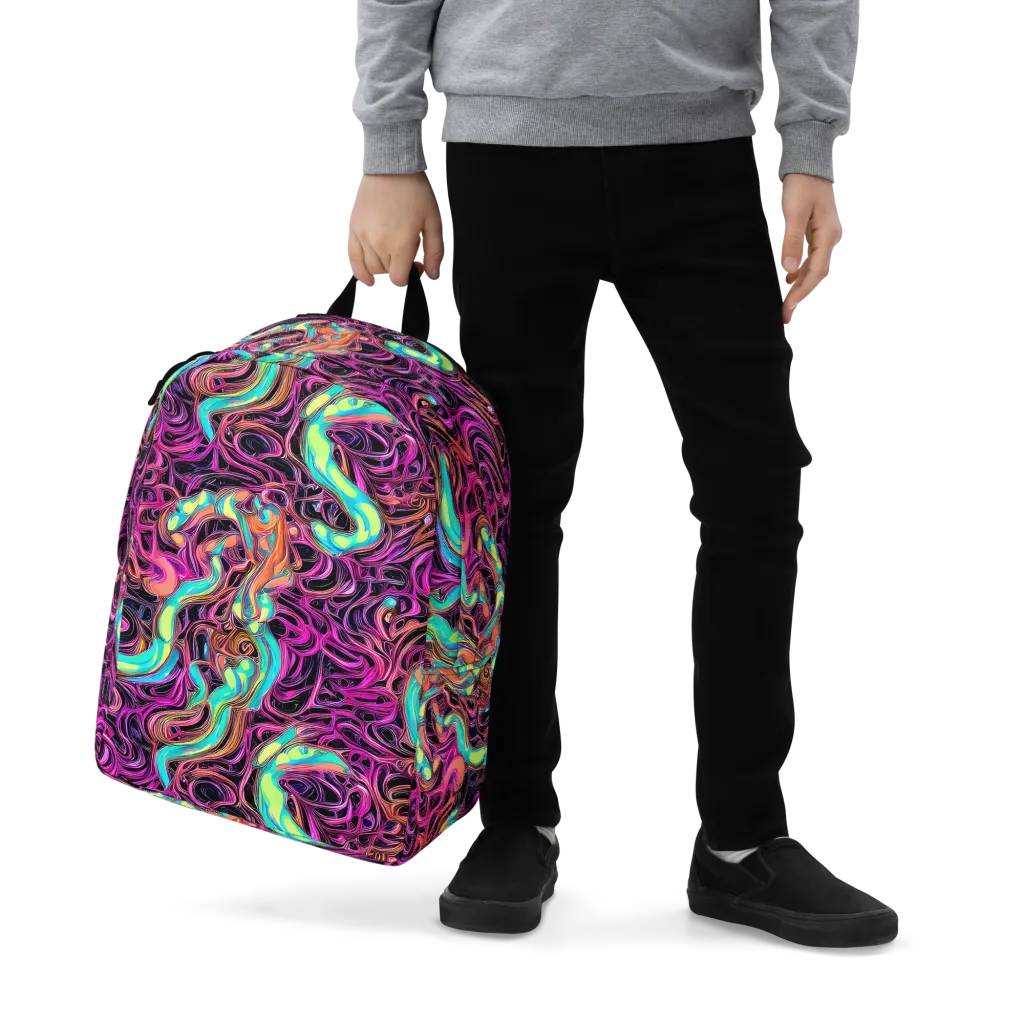 Neon Drizzle on Minimalist Backpack — Zoomed-in