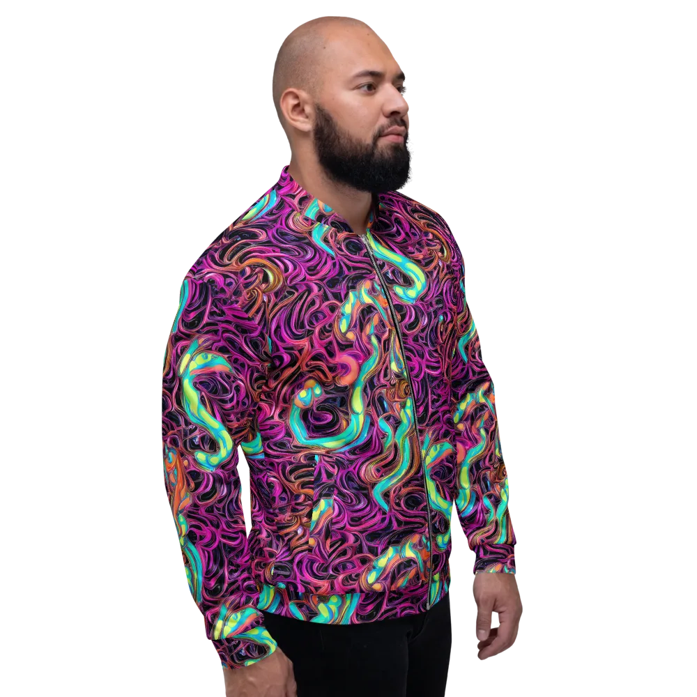 Neon Drizzle on Bomber Jacket — Right