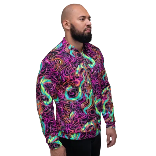 Neon Drizzle on a Bomber Jacket
