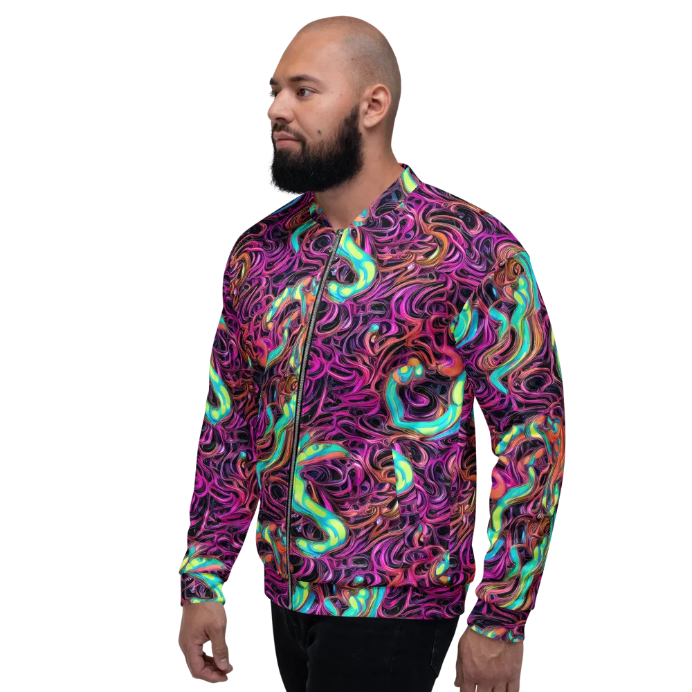 Neon Drizzle on Bomber Jacket — Left