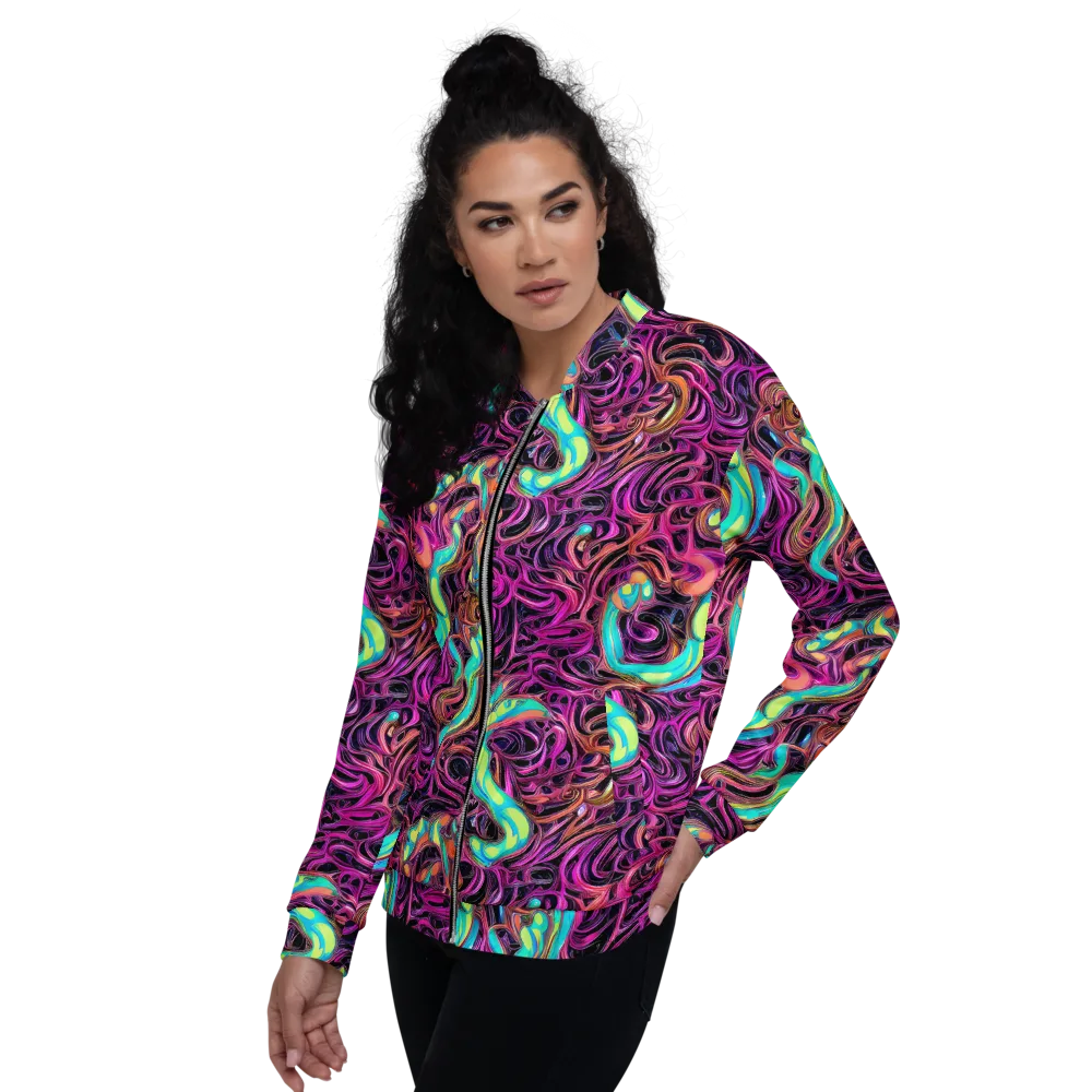 Neon Drizzle on Bomber Jacket — Left