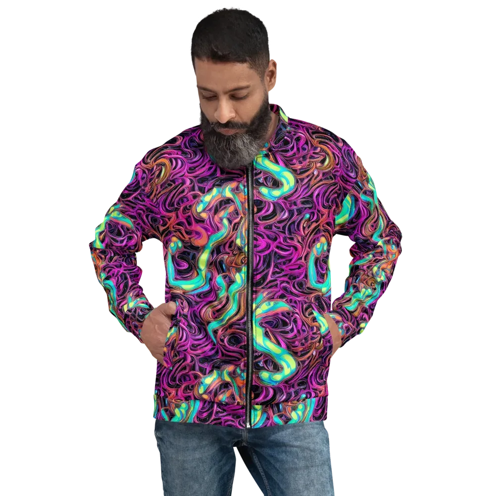 Neon Drizzle on Bomber Jacket — Front