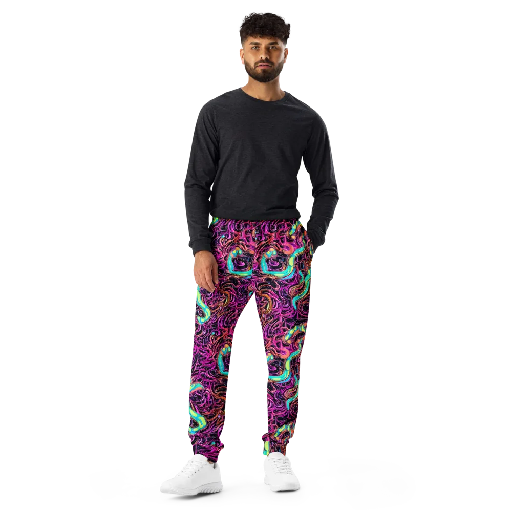 Neon Drizzle on Men's Joggers — Front