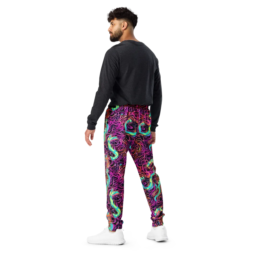 Neon Drizzle on Men's Joggers — Back
