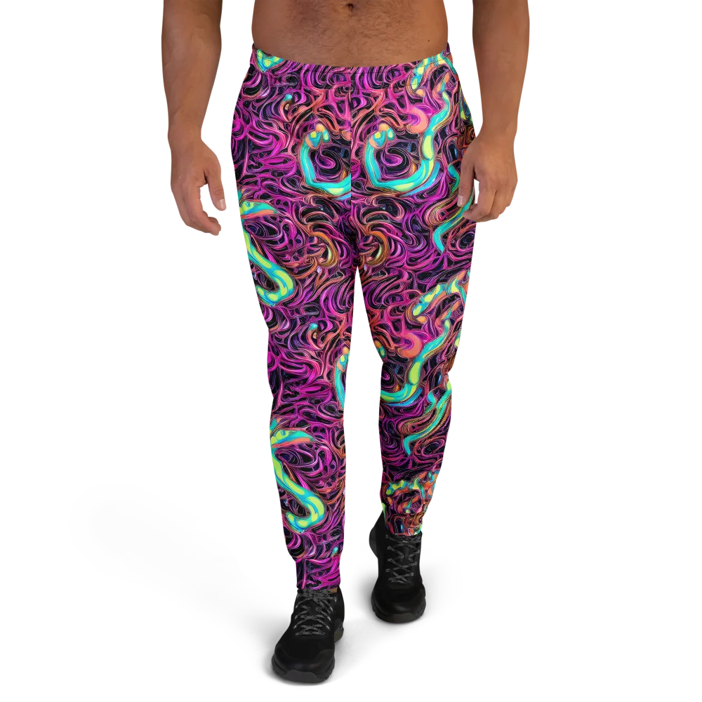 Neon Drizzle on Men's Joggers — Front