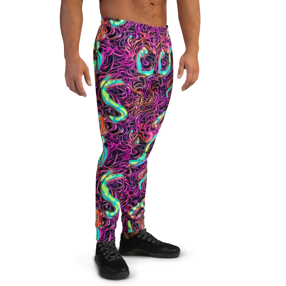 Neon Drizzle on Men's Joggers — Right