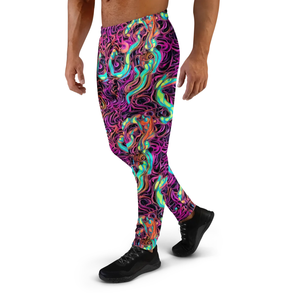 Neon Drizzle on Men's Joggers — Left
