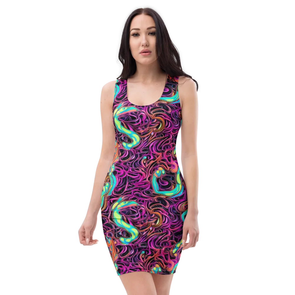 Neon Drizzle on Bodycon Dress — Front