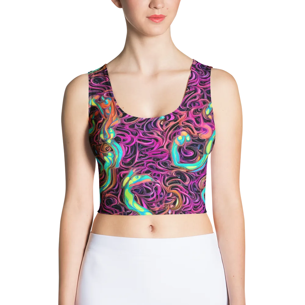 Neon Drizzle on Crop Top — Front