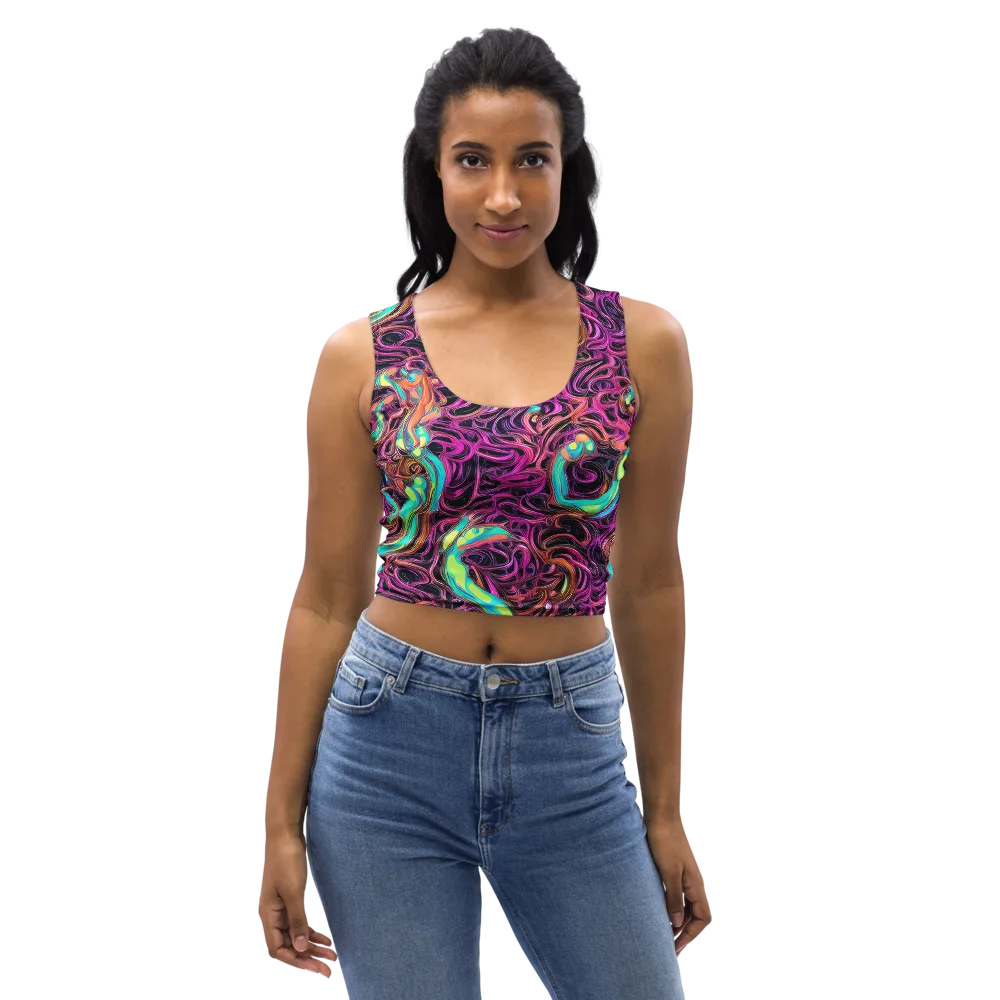 Neon Drizzle on Crop Top — Front