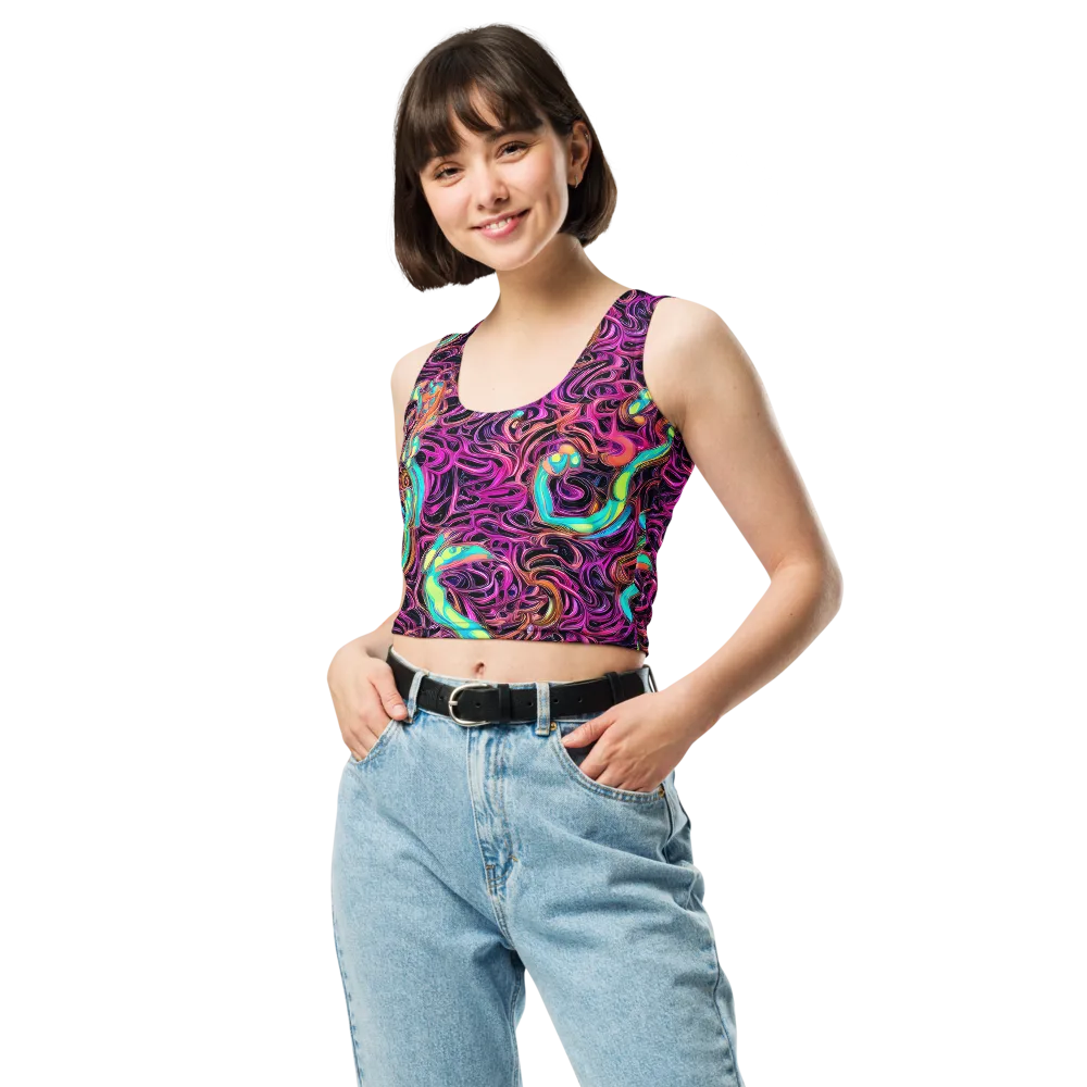 Neon Drizzle on Crop Top — Front