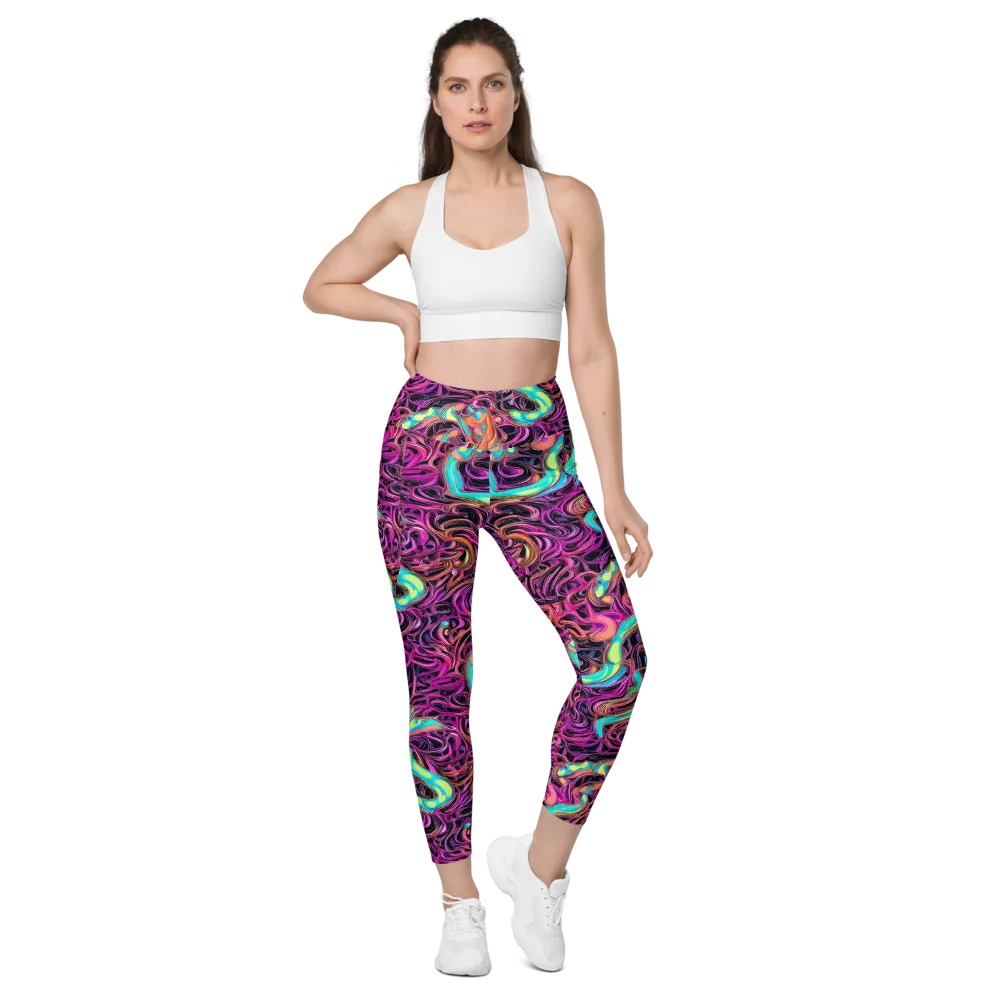 Neon Drizzle on Leggings with Pockets — Front
