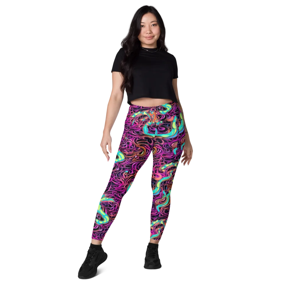 Neon Drizzle on Leggings with Pockets — Front