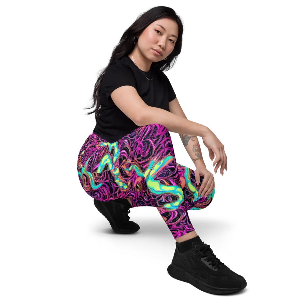Neon Drizzle on Leggings with Pockets — Right Front