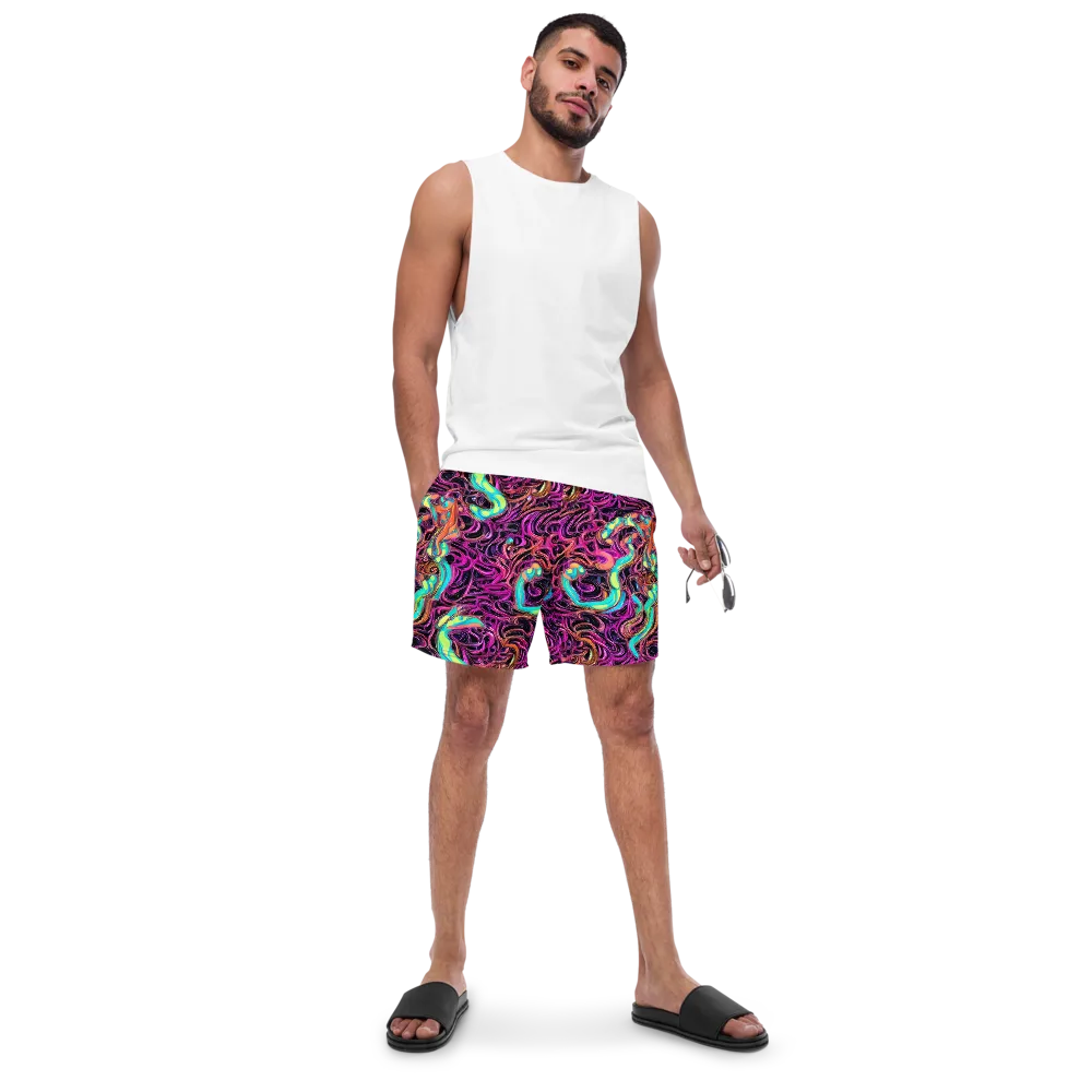 Neon Drizzle on Swim Trunks — Front
